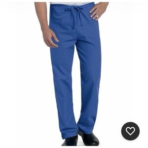 Landau Unisex Straight Leg‎ Drawstring Scrub Pants 7602 Royal Size 3XL NEW